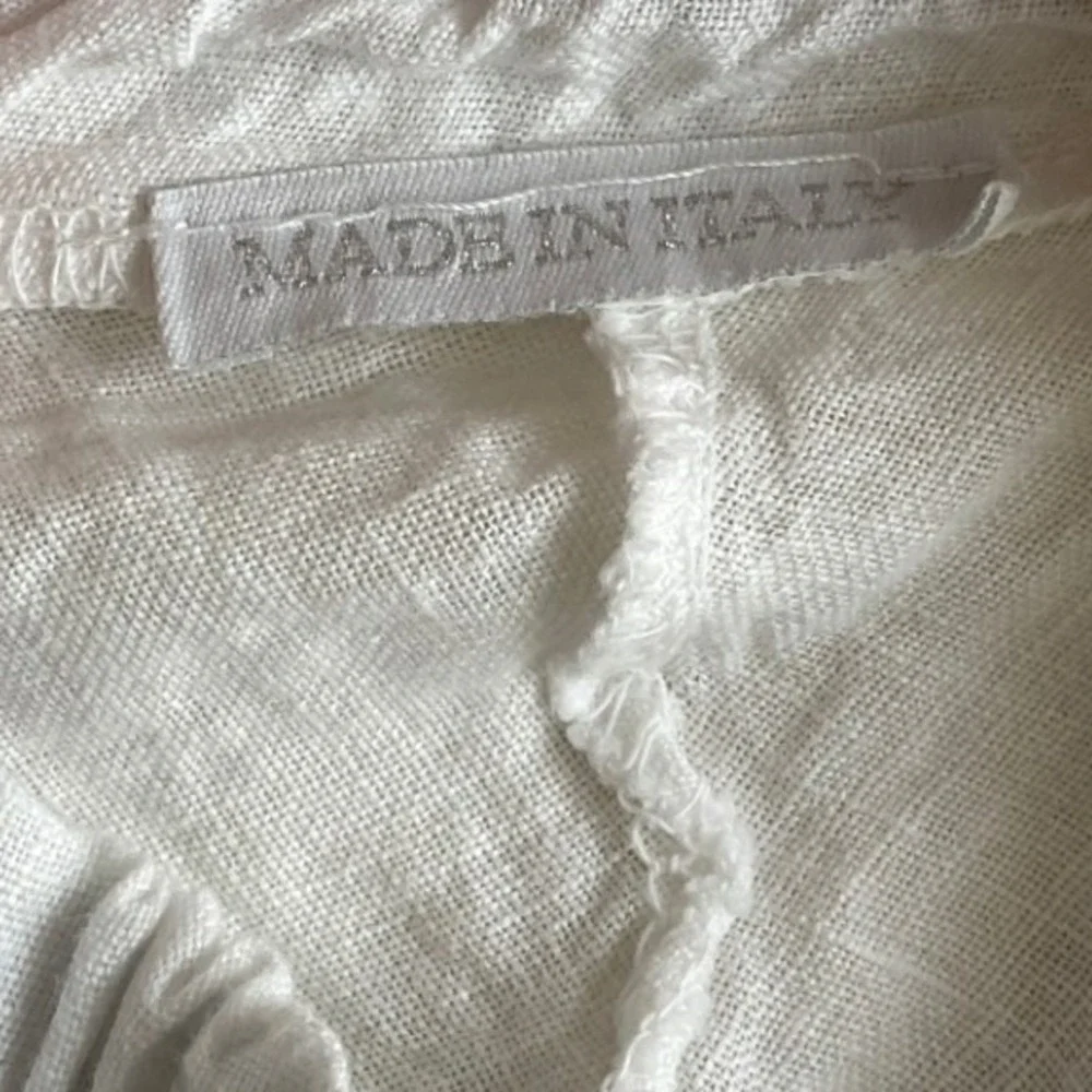 Gioia White 100% Linen Maxi Skirt Made in Italy Elastic Waist A-Line Womens S - Picture 3 of 7